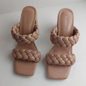 Madden girl womens heels open toe Sandals‎ mule brawn size 6.5M